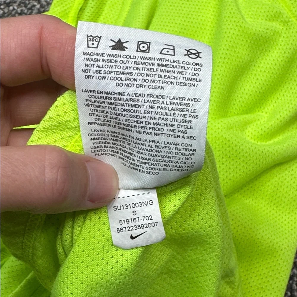 Nike Dri Fit Running Vneck Yellow Tshirt Size Men's Small